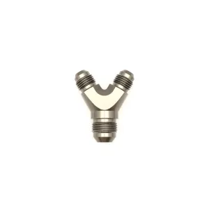 DeatschWerks 6AN Male Flare   6AN Male Flare to 8AN Male Flare Y Block Fitting