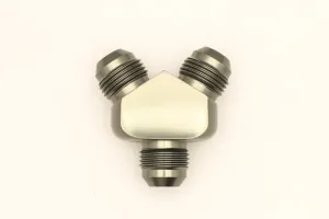 DeatschWerks 8AN Male Flare   8AN Male Flare To 8AN Male Flare Y-Block Fitting
