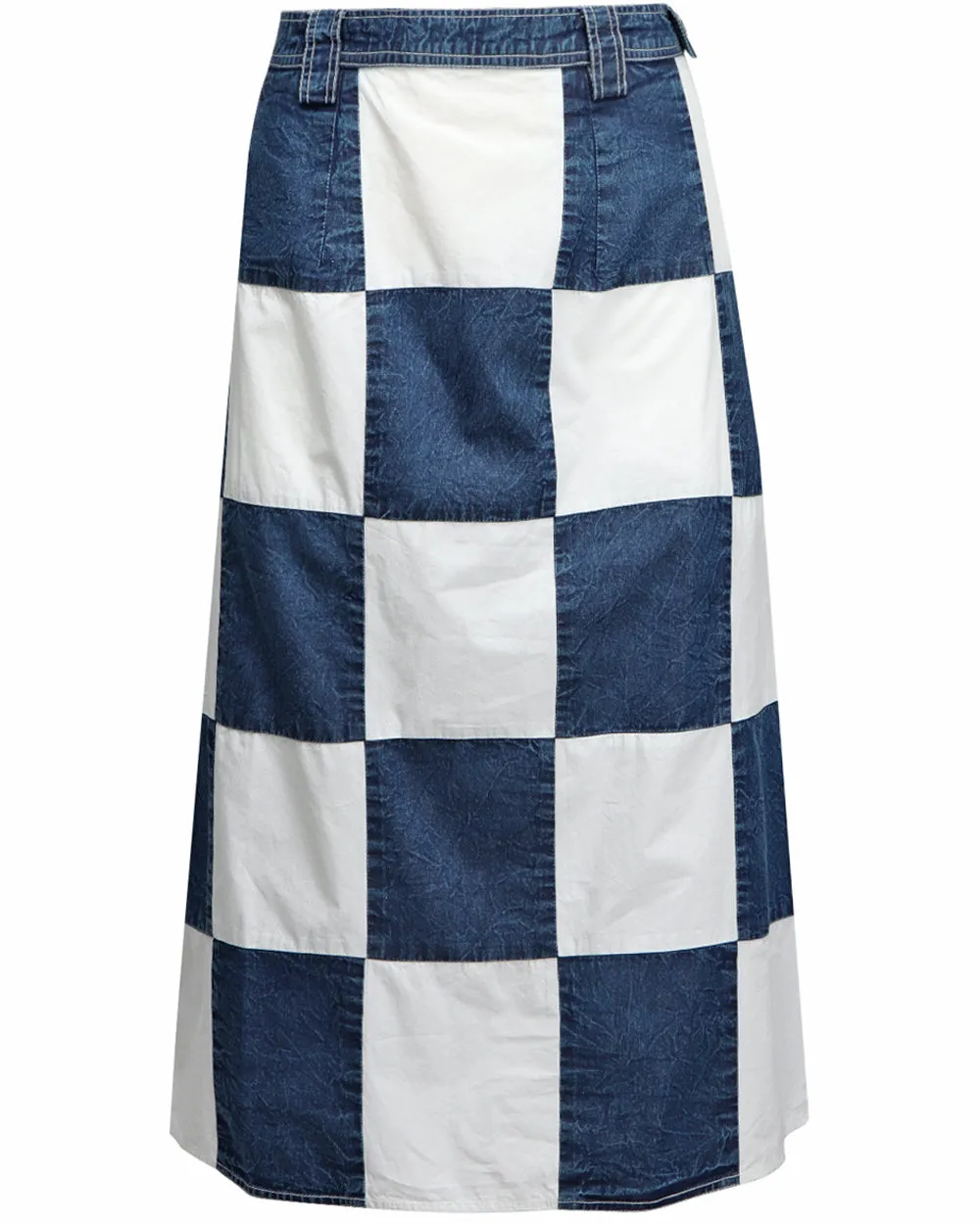 Denim Chequer Darcy Skirt