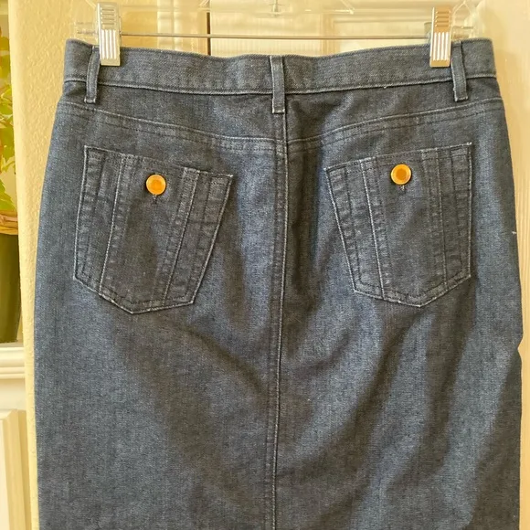 Denim pencil skirt Gucci style hardware