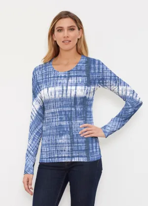 Denim Tie Dye (14230) ~ Thermal Long Sleeve Crew Shirt