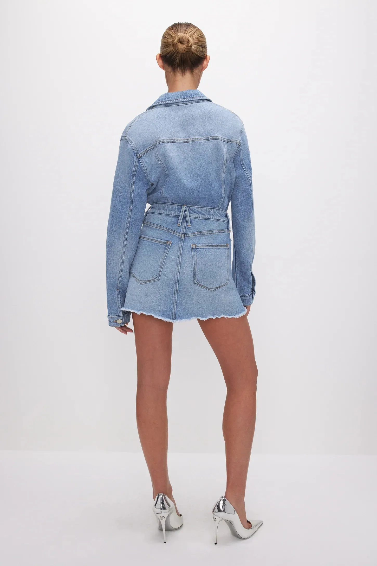 DENIM UNIFORM MINI SKIRT