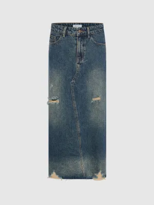 Distressed Denim Skirts