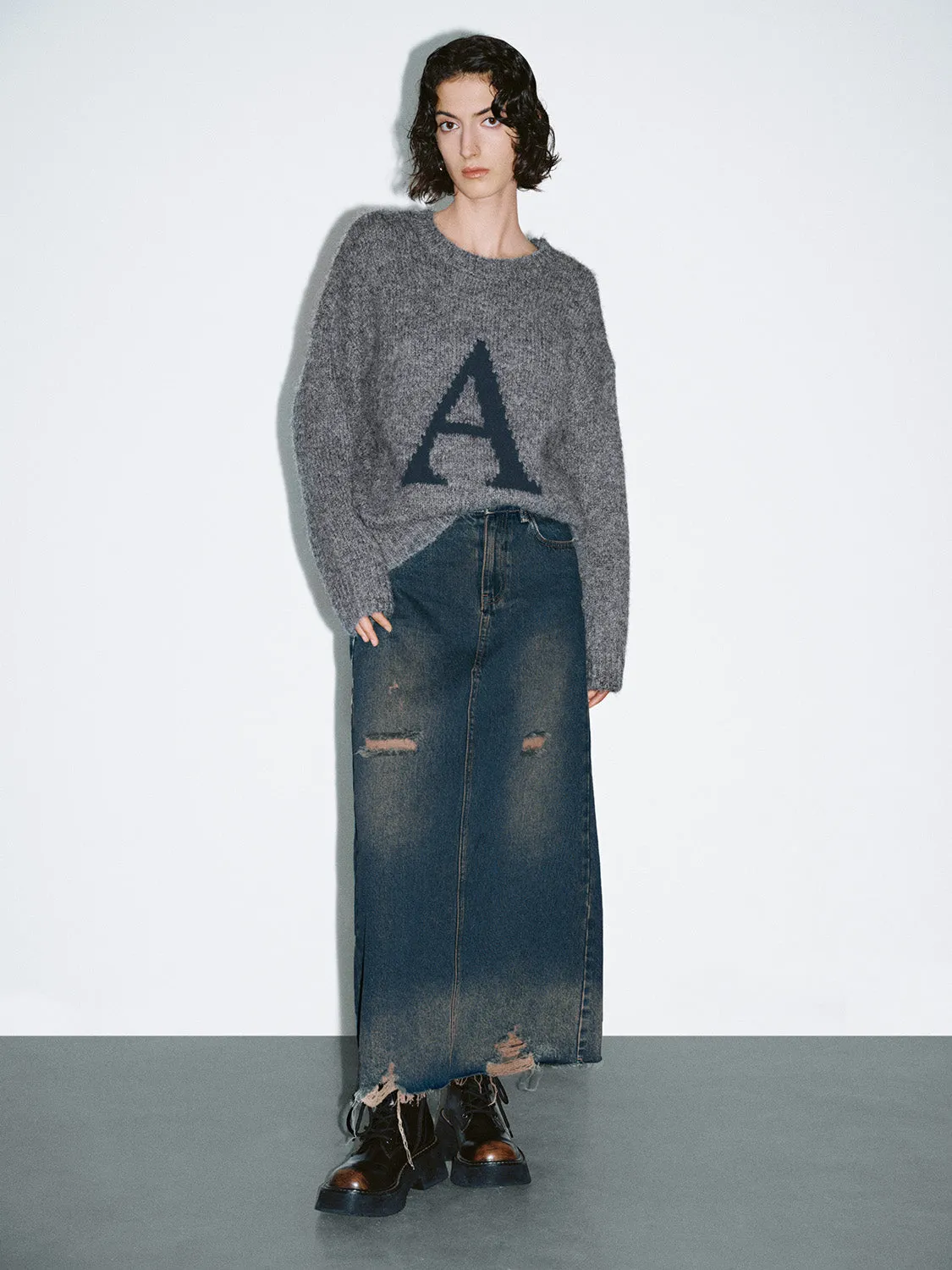 Distressed Denim Skirts