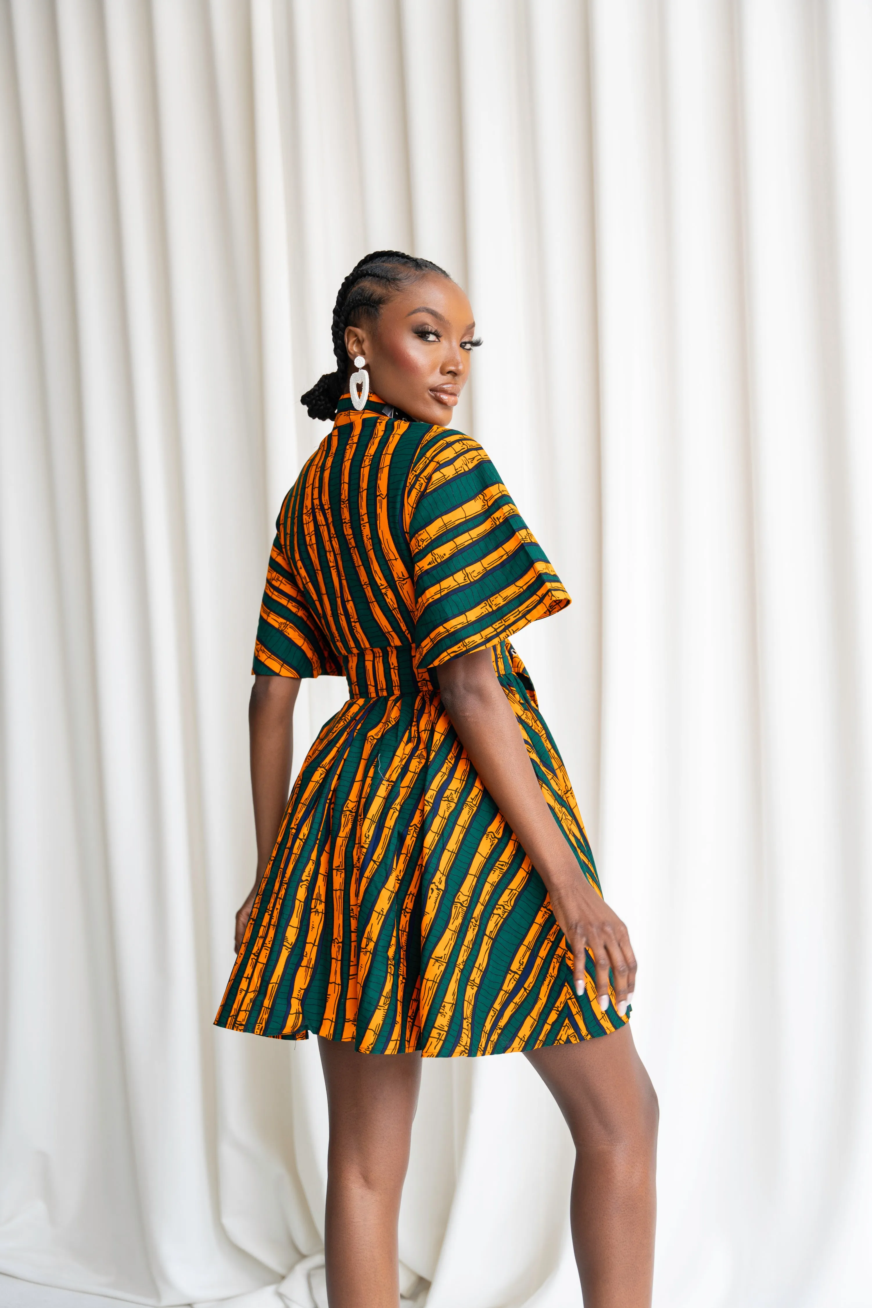 DITA African Print Shirt Mini Dress