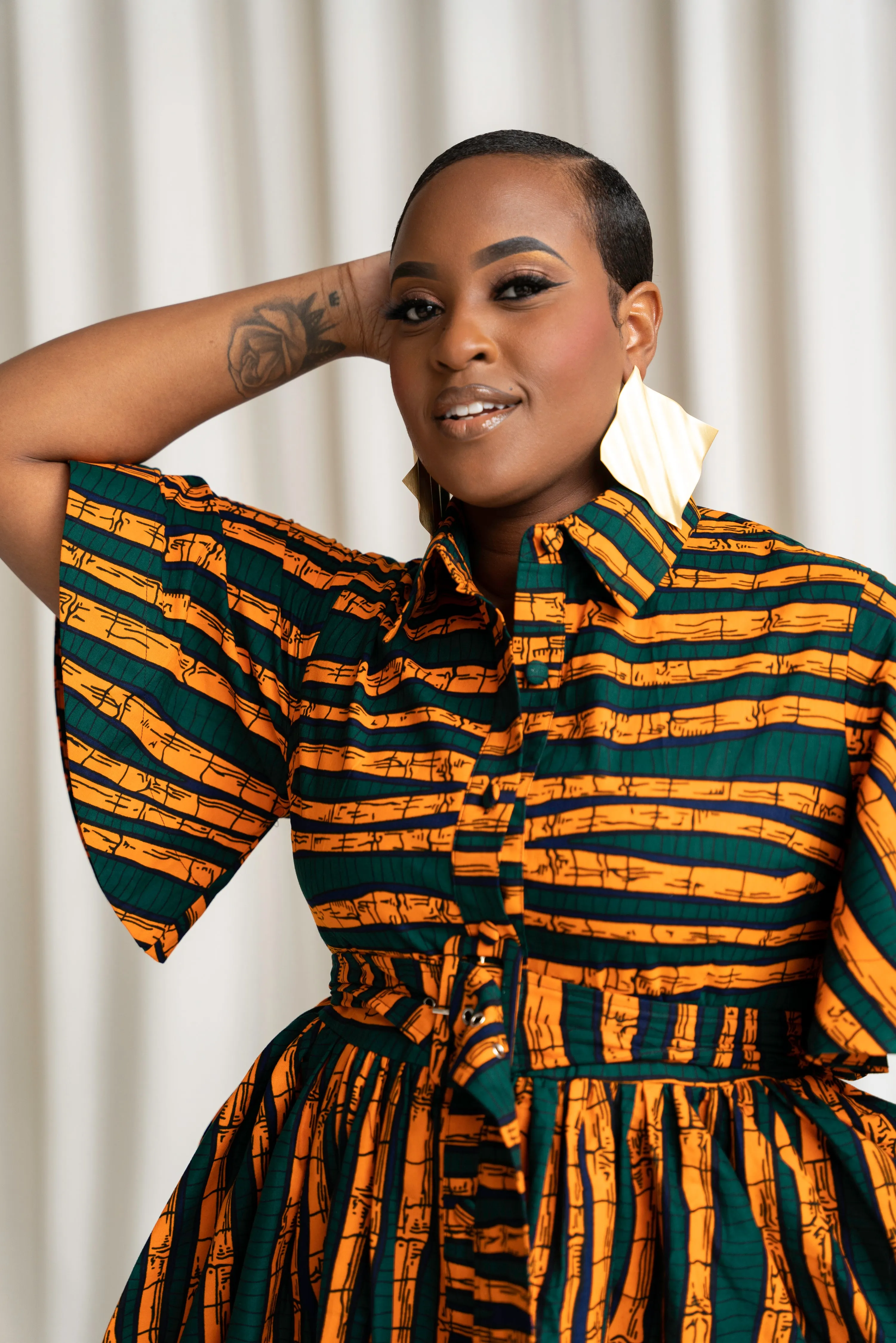 DITA African Print Shirt Mini Dress