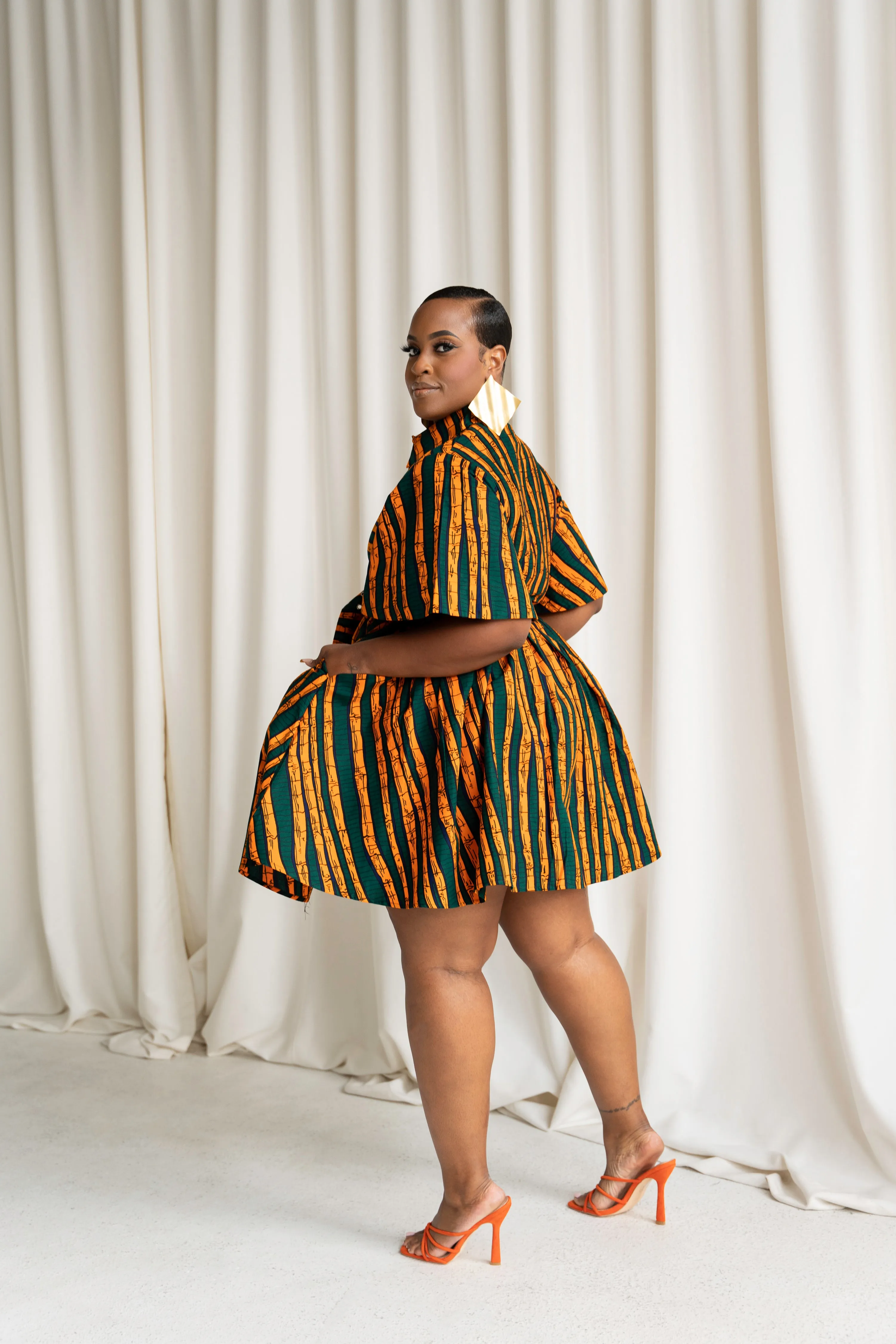 DITA African Print Shirt Mini Dress