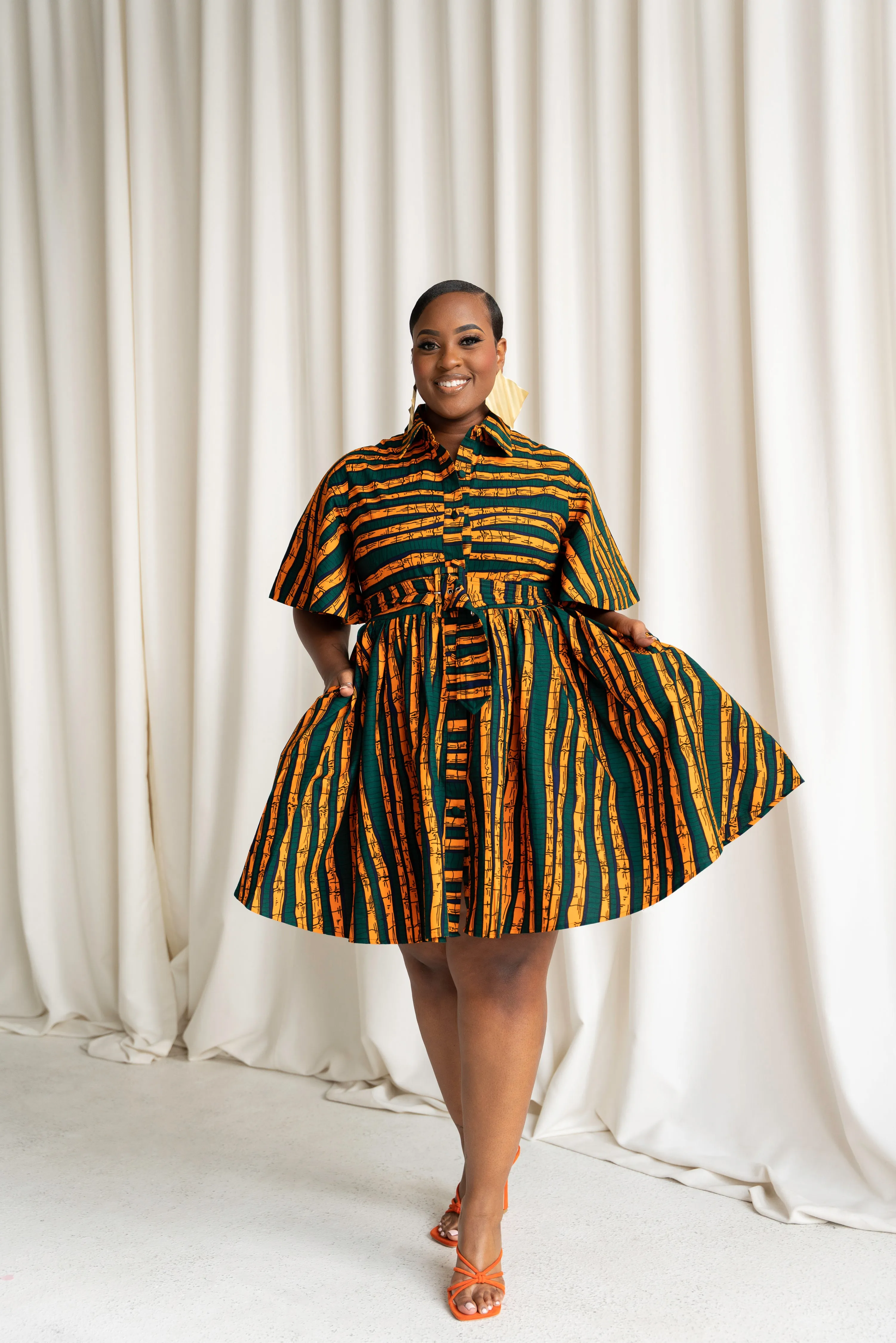 DITA African Print Shirt Mini Dress