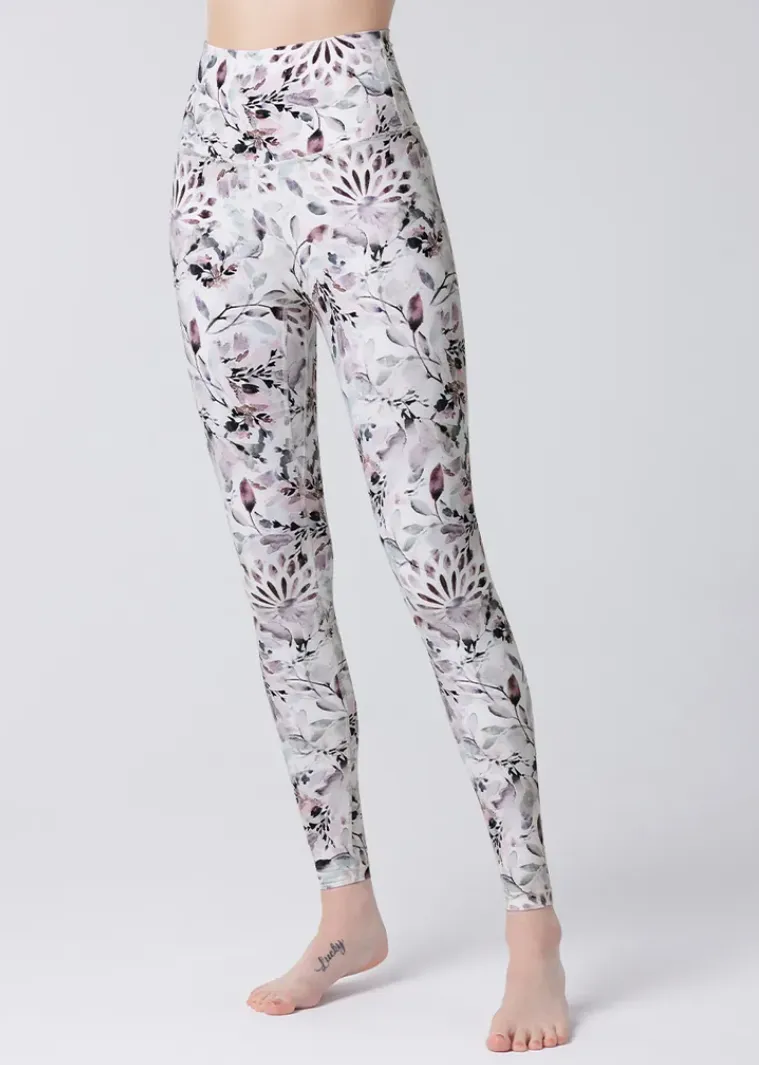 easyoga LA-VEDA Glossy Slim Tights - FK7 Plant Rubbing