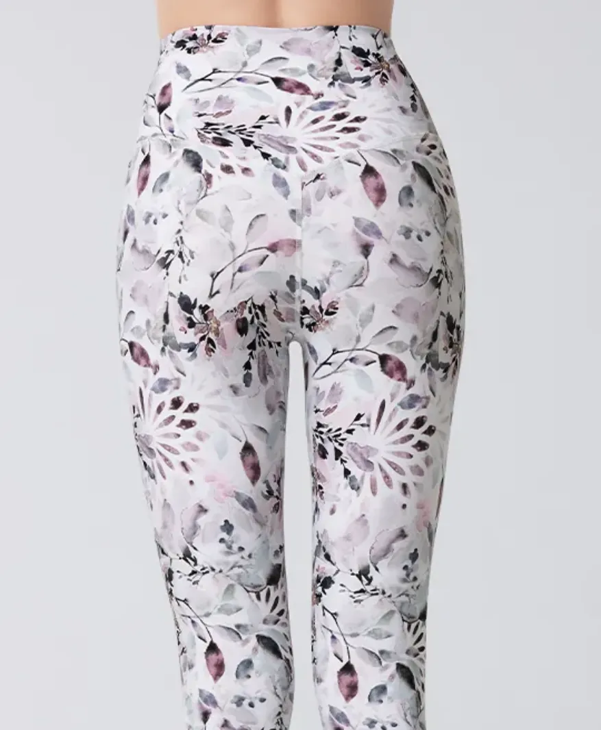 easyoga LA-VEDA Glossy Slim Tights - FK7 Plant Rubbing