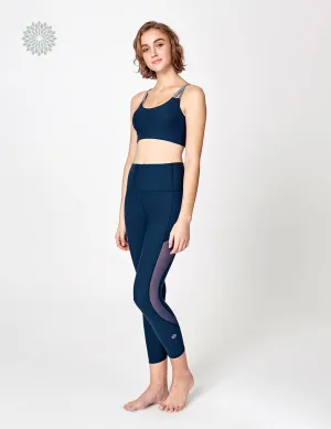 easyoga LA-VEDA Groovin' Mesh Cropped Tights - B08 Ink Blue
