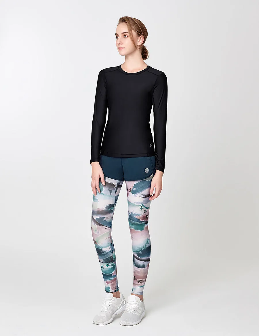 easyoga Lespiro Anti-UV Free Tights - F94 Wind Shear on Cirrus