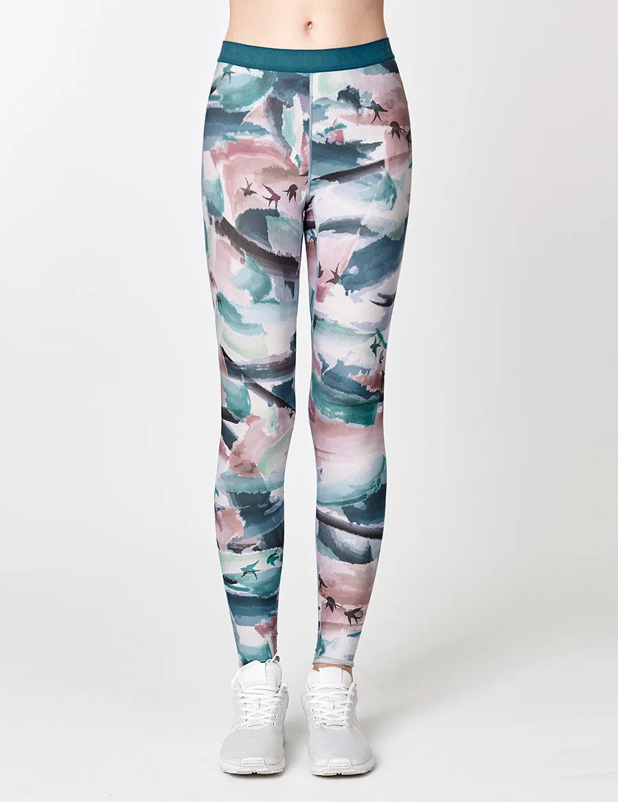 easyoga Lespiro Anti-UV Free Tights - F94 Wind Shear on Cirrus