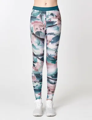 easyoga Lespiro Anti-UV Free Tights - F94 Wind Shear on Cirrus