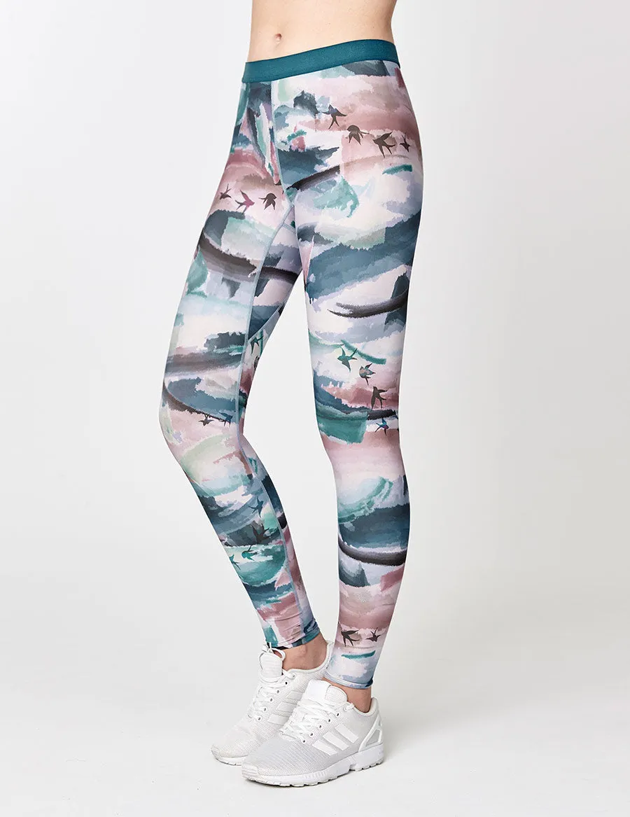 easyoga Lespiro Anti-UV Free Tights - F94 Wind Shear on Cirrus