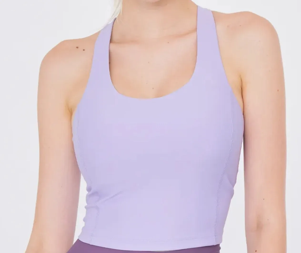 easyoga LESPIRO Interwoven Crop Tank - P10 Lavender Purple