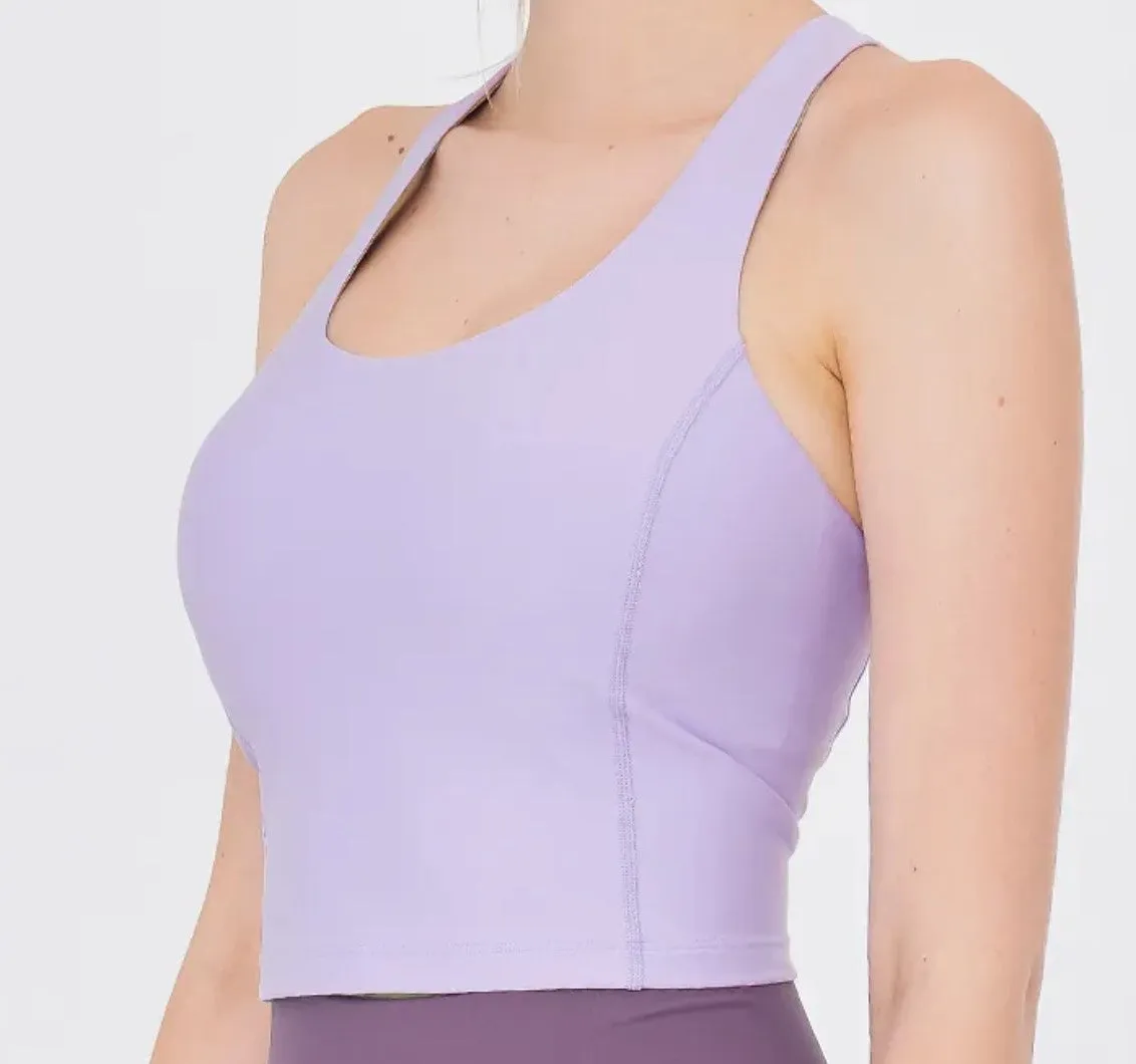 easyoga LESPIRO Interwoven Crop Tank - P10 Lavender Purple
