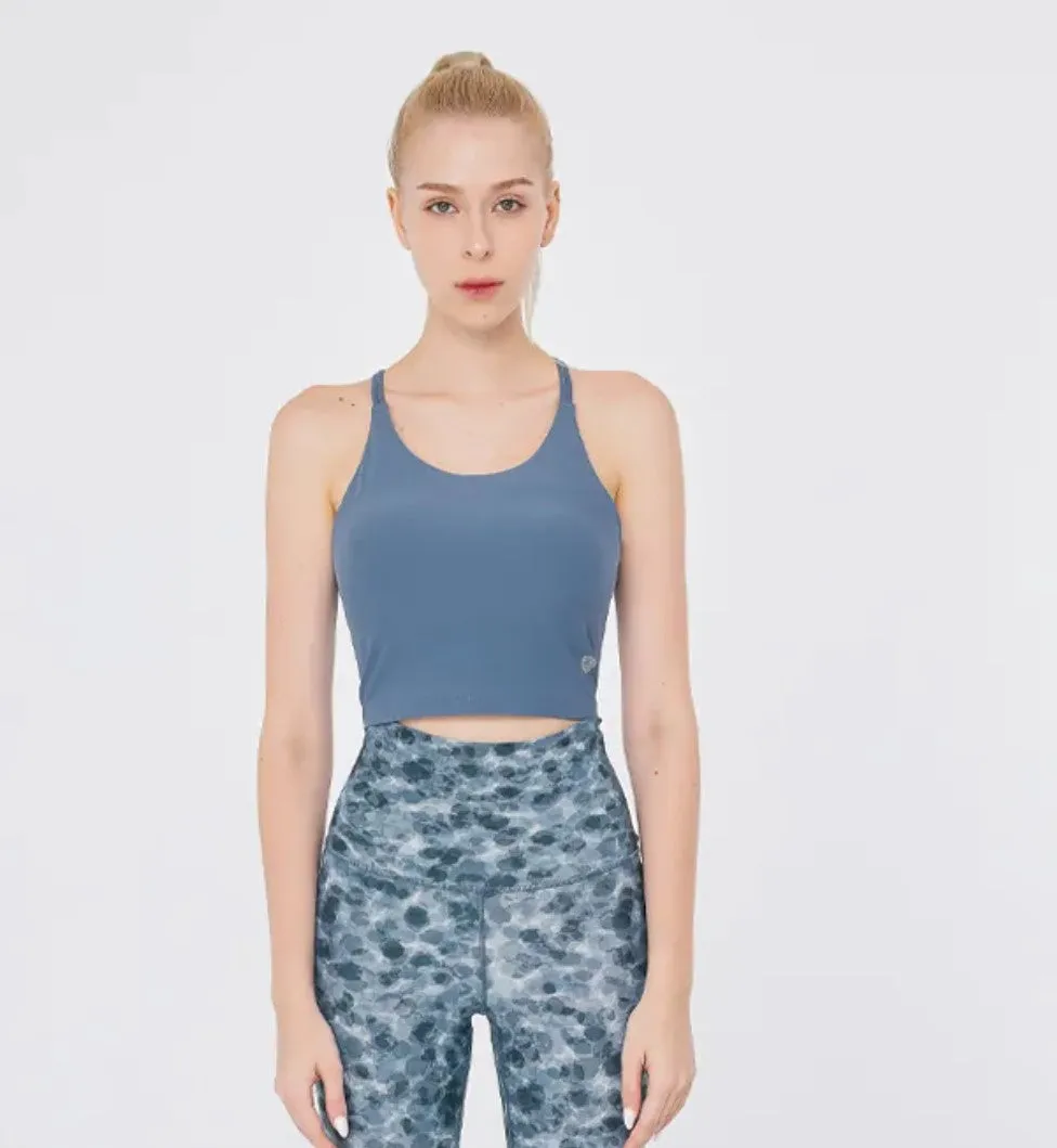 easyoga Lespiro Marquise Cropped Tank - A20 Pale Gray