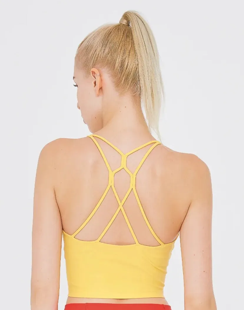 easyoga Lespiro Marquise Cropped Tank - Y08 Sand Yellow