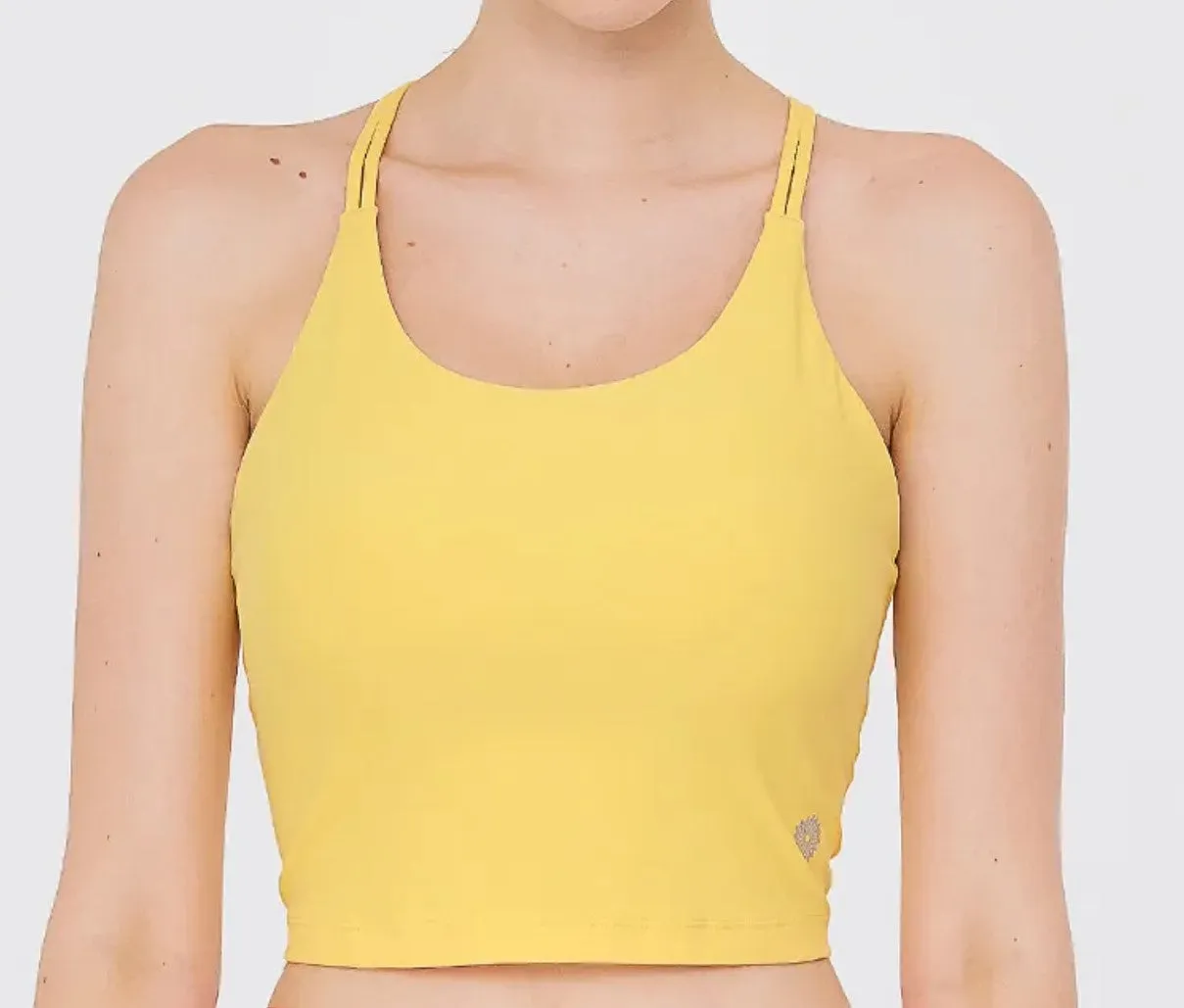 easyoga Lespiro Marquise Cropped Tank - Y08 Sand Yellow