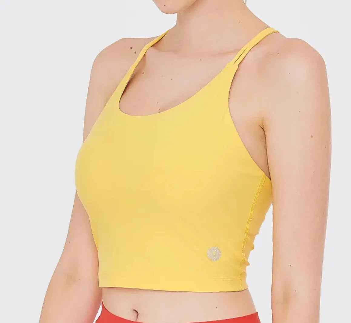 easyoga Lespiro Marquise Cropped Tank - Y08 Sand Yellow