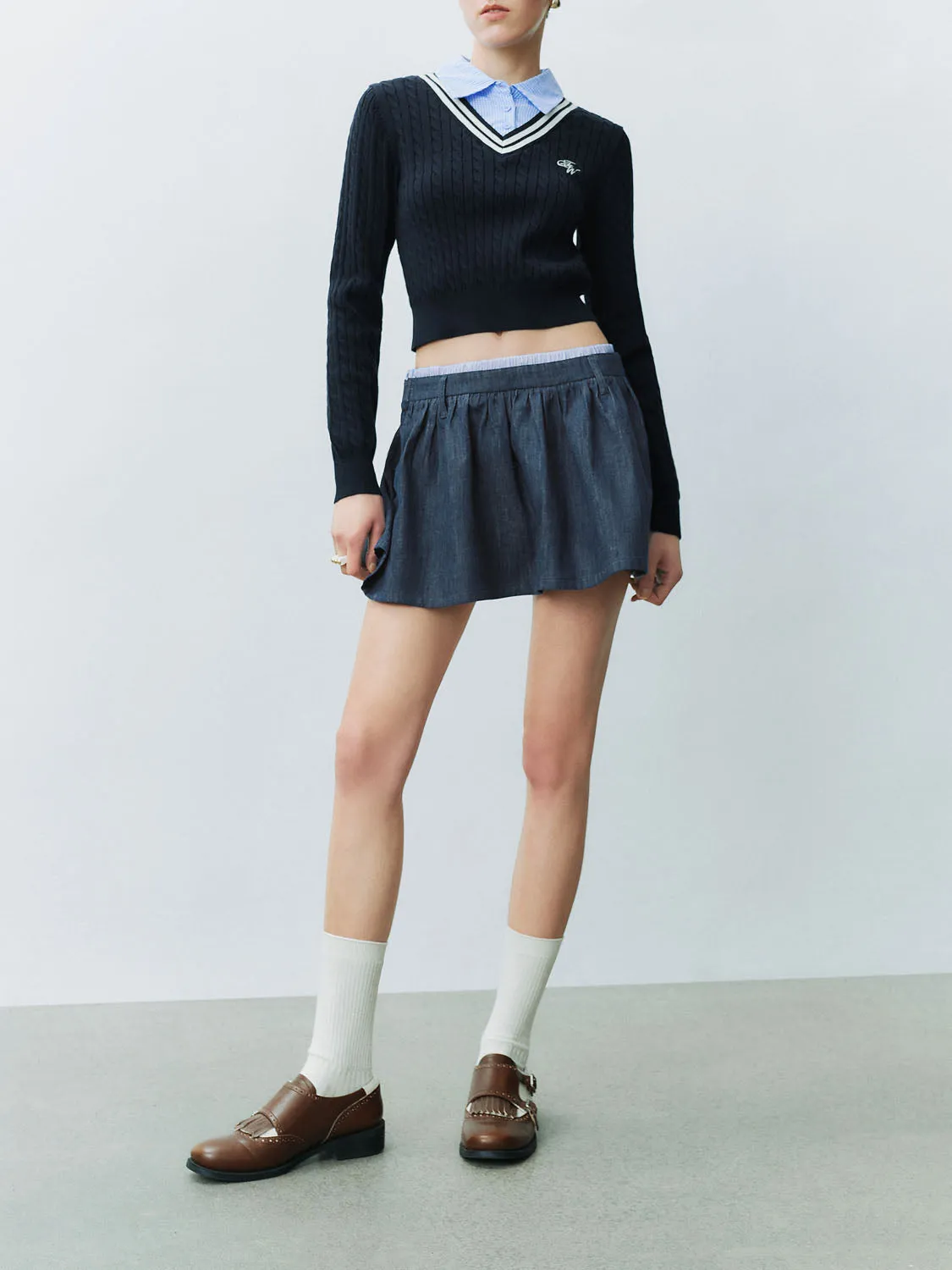 Elastic Denim Skirts