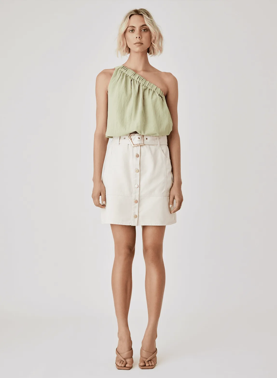 ESMAEE Kokomo Denim Skirt - Ivory