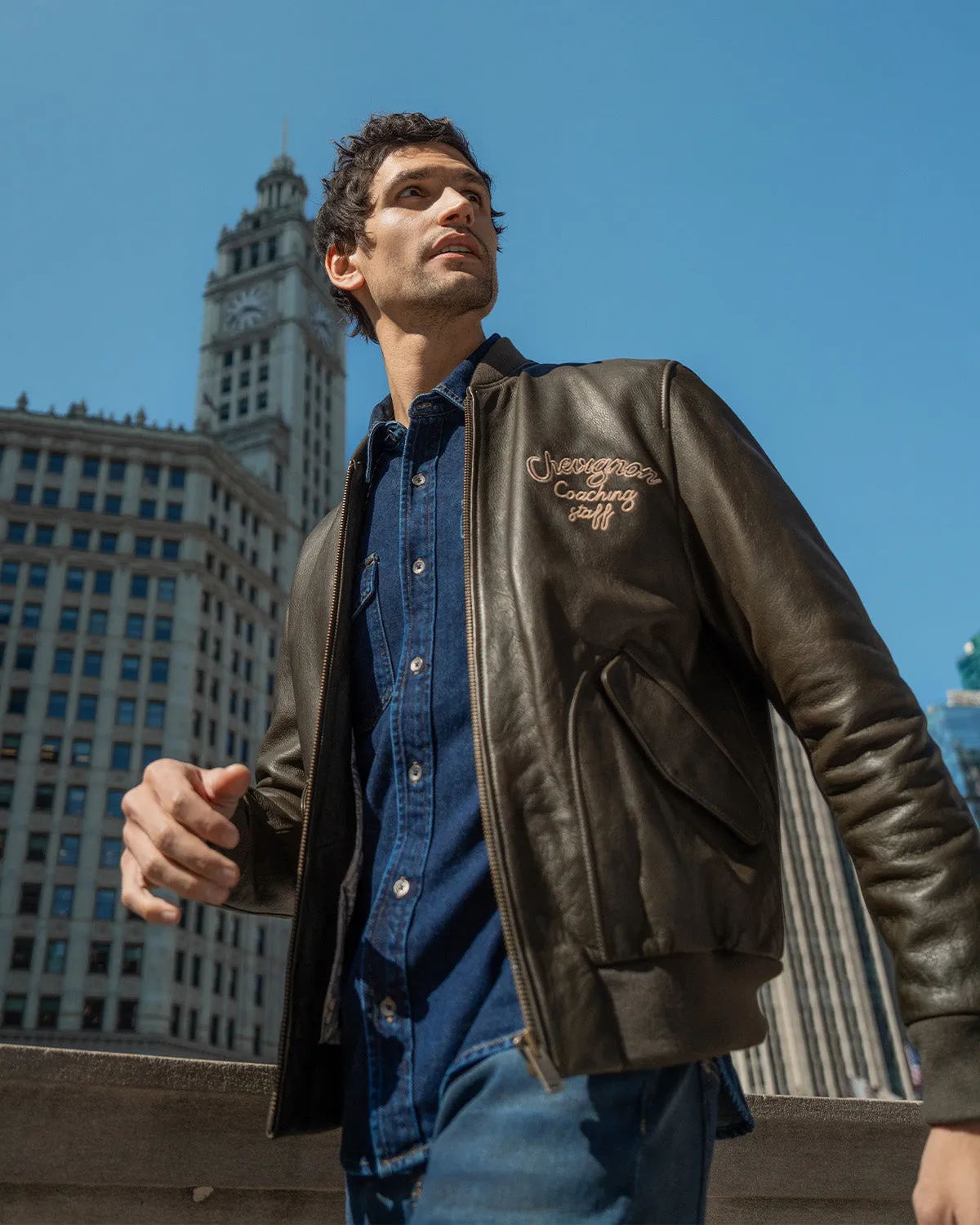 EXCLUSIVE ATLANTA LEATHER JACKET IN GREEN