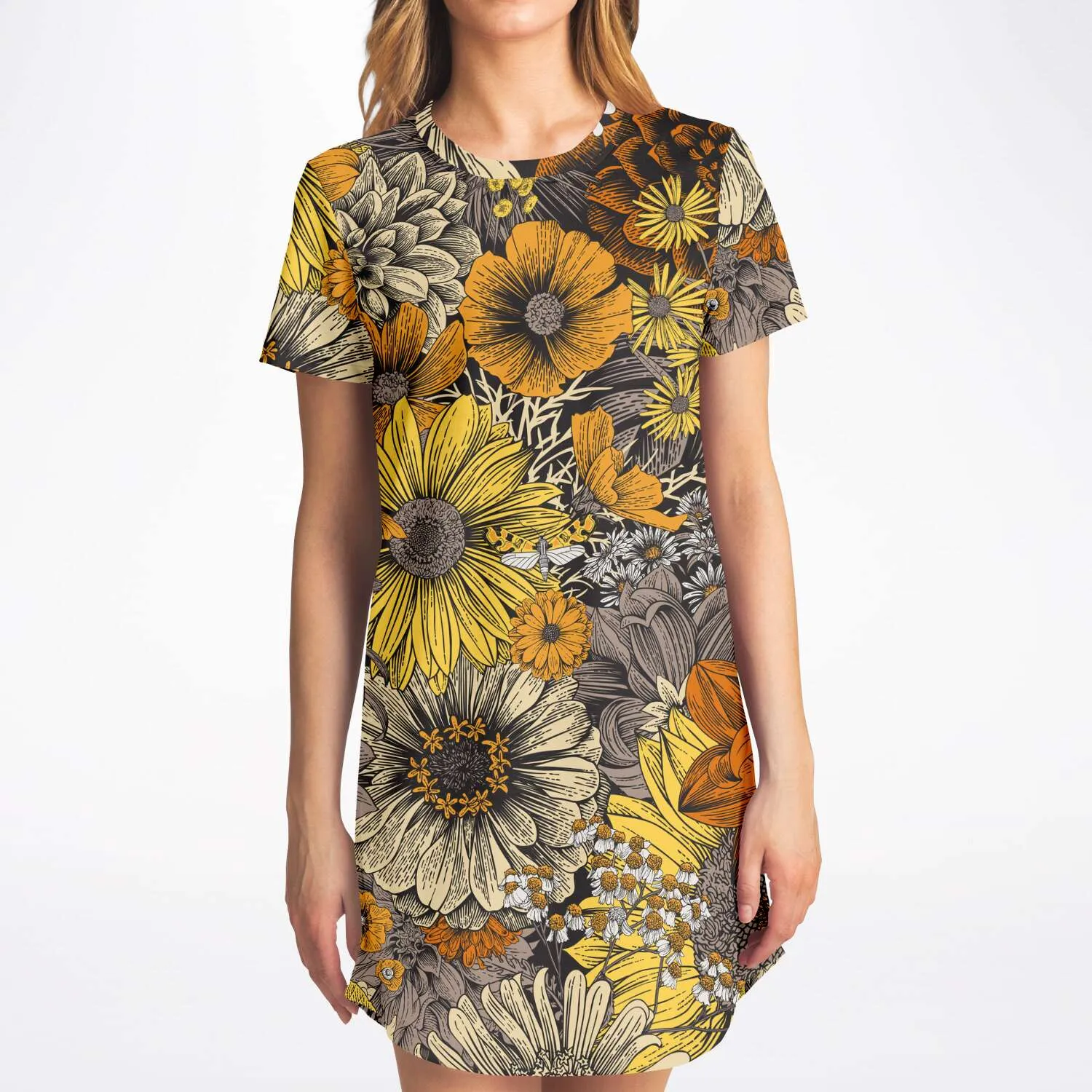 Fall Flowers Tshirt Dress