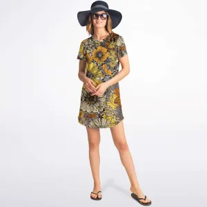 Fall Flowers Tshirt Dress