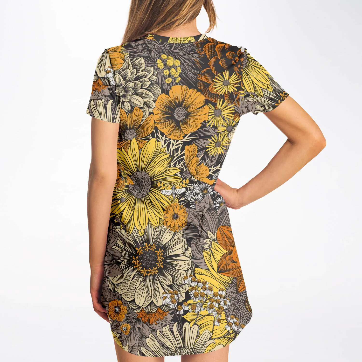 Fall Flowers Tshirt Dress
