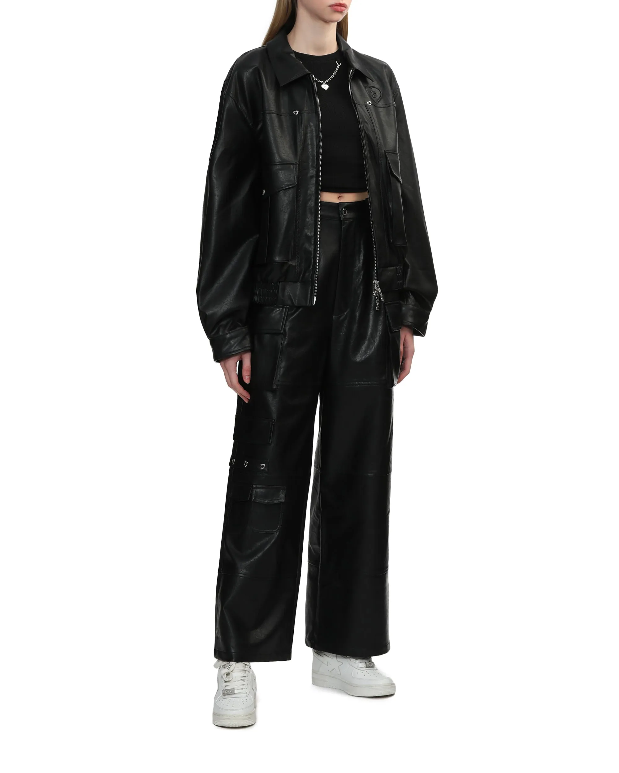 Faux leather car jacket