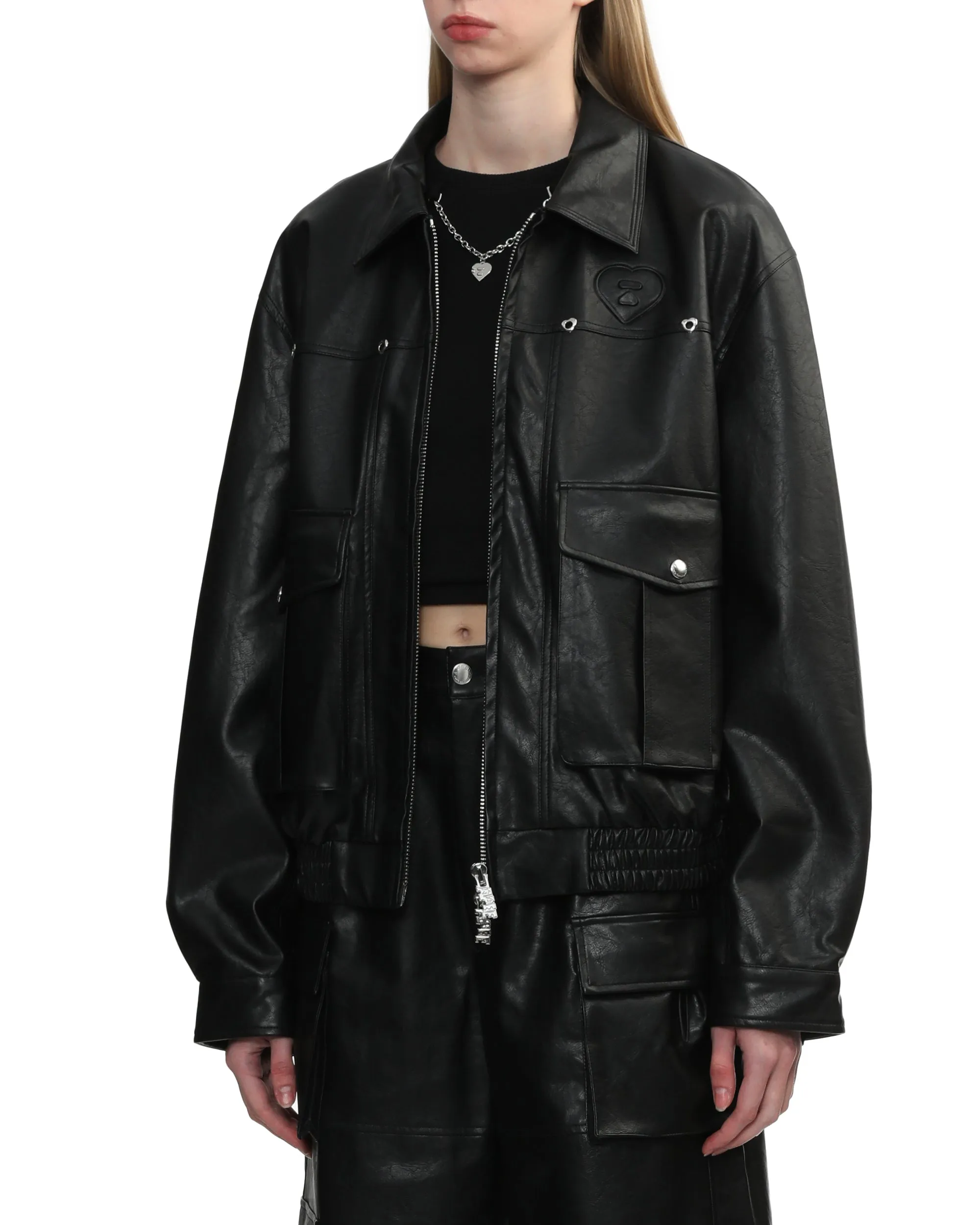 Faux leather car jacket