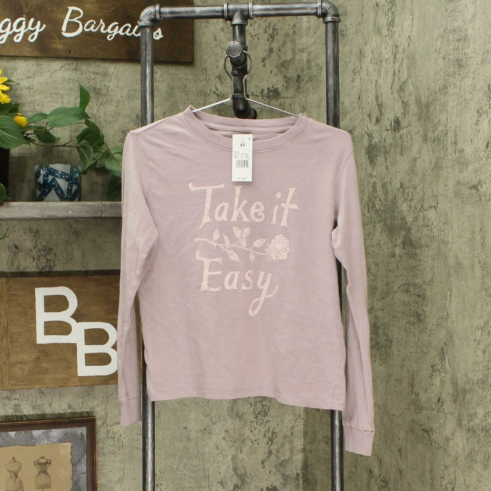 Fifth Sun Women's Take It Easy Long Sleeve Graphic T-Shirt