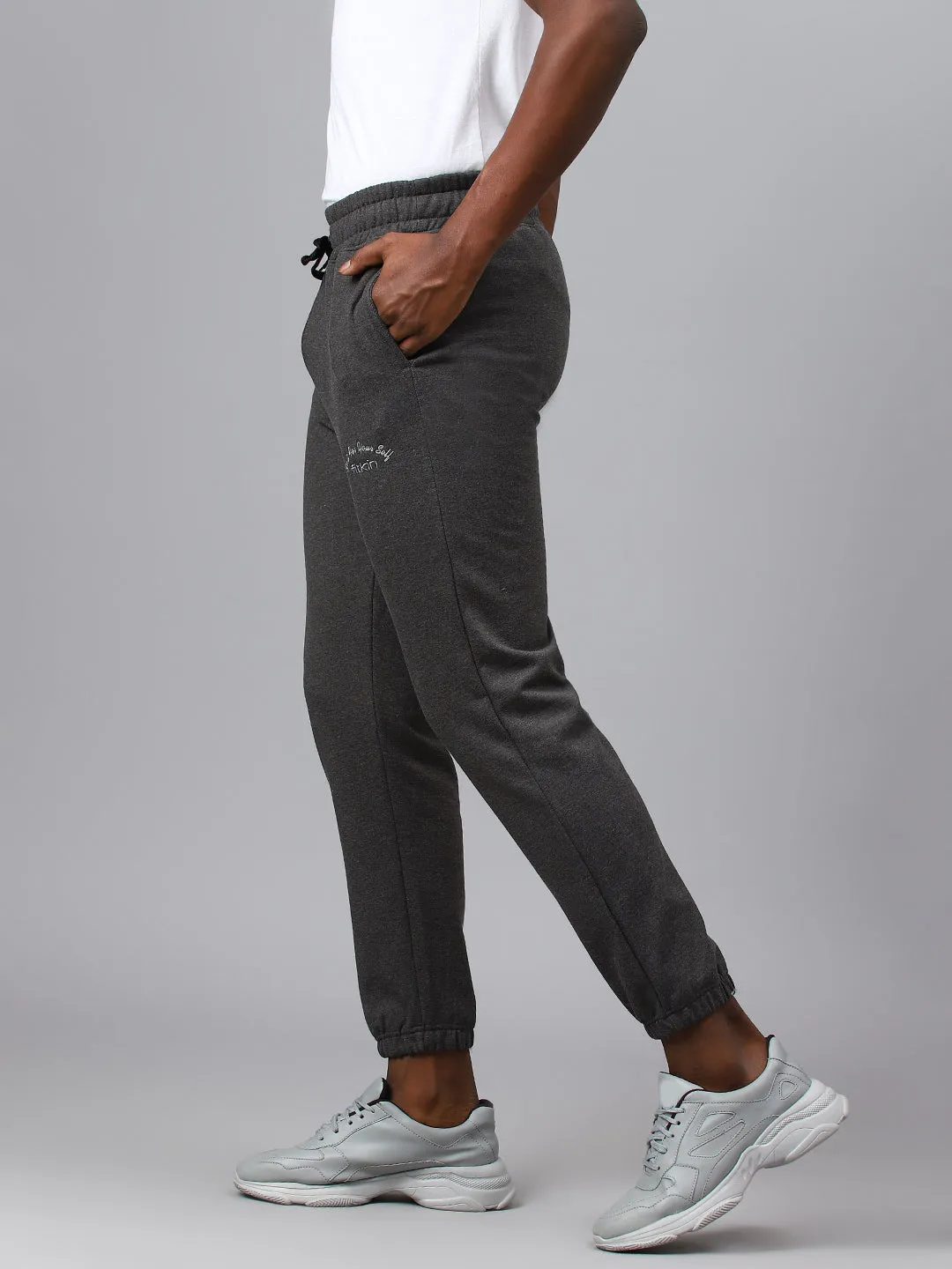 Fitkin Men Grey Regular Fleece Jogger