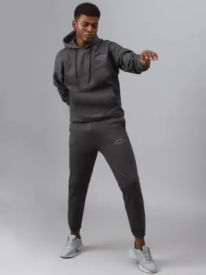 Fitkin Men Grey Regular Fleece Jogger