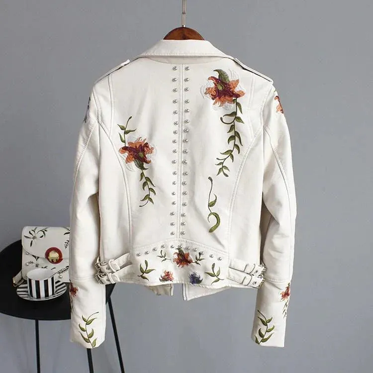 Floralyn leather jacket