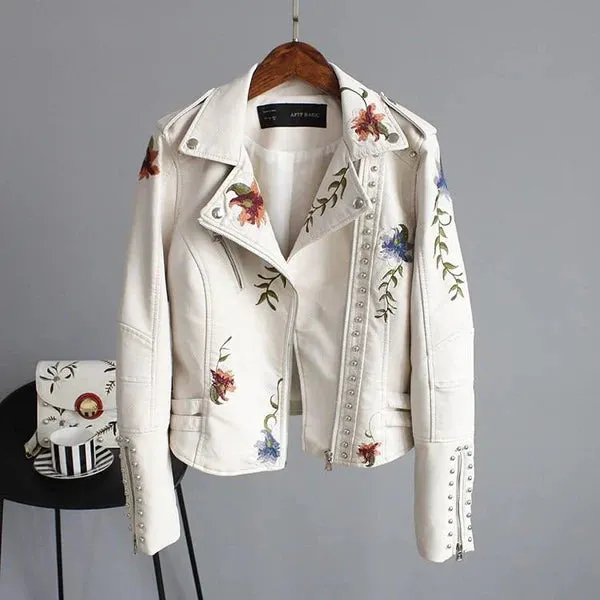 Floralyn leather jacket