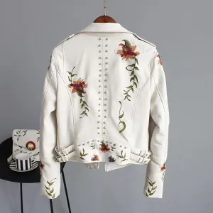 Floralyn leather jacket