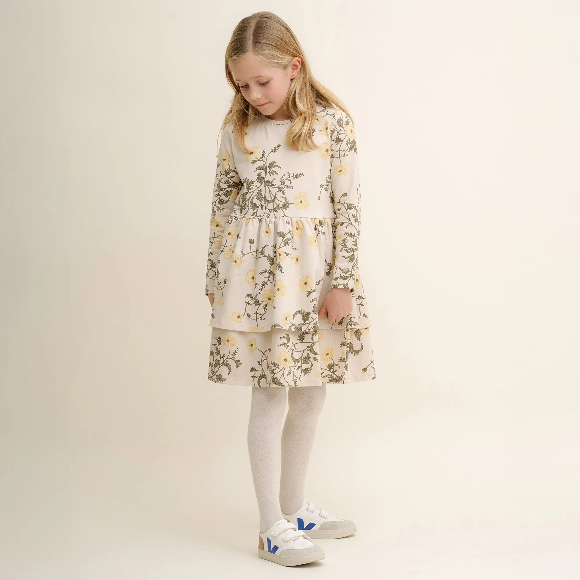 Garbo & Friends Flos Beige Jersey LS Dress