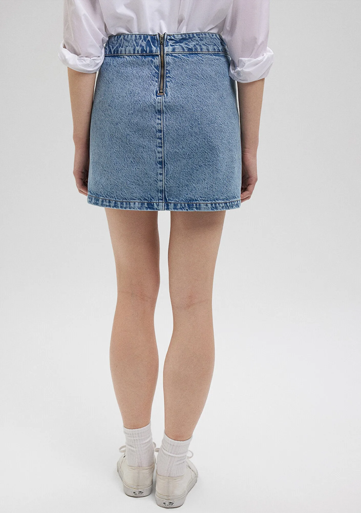 Giana Mid Brushed Denim Jean Skirt