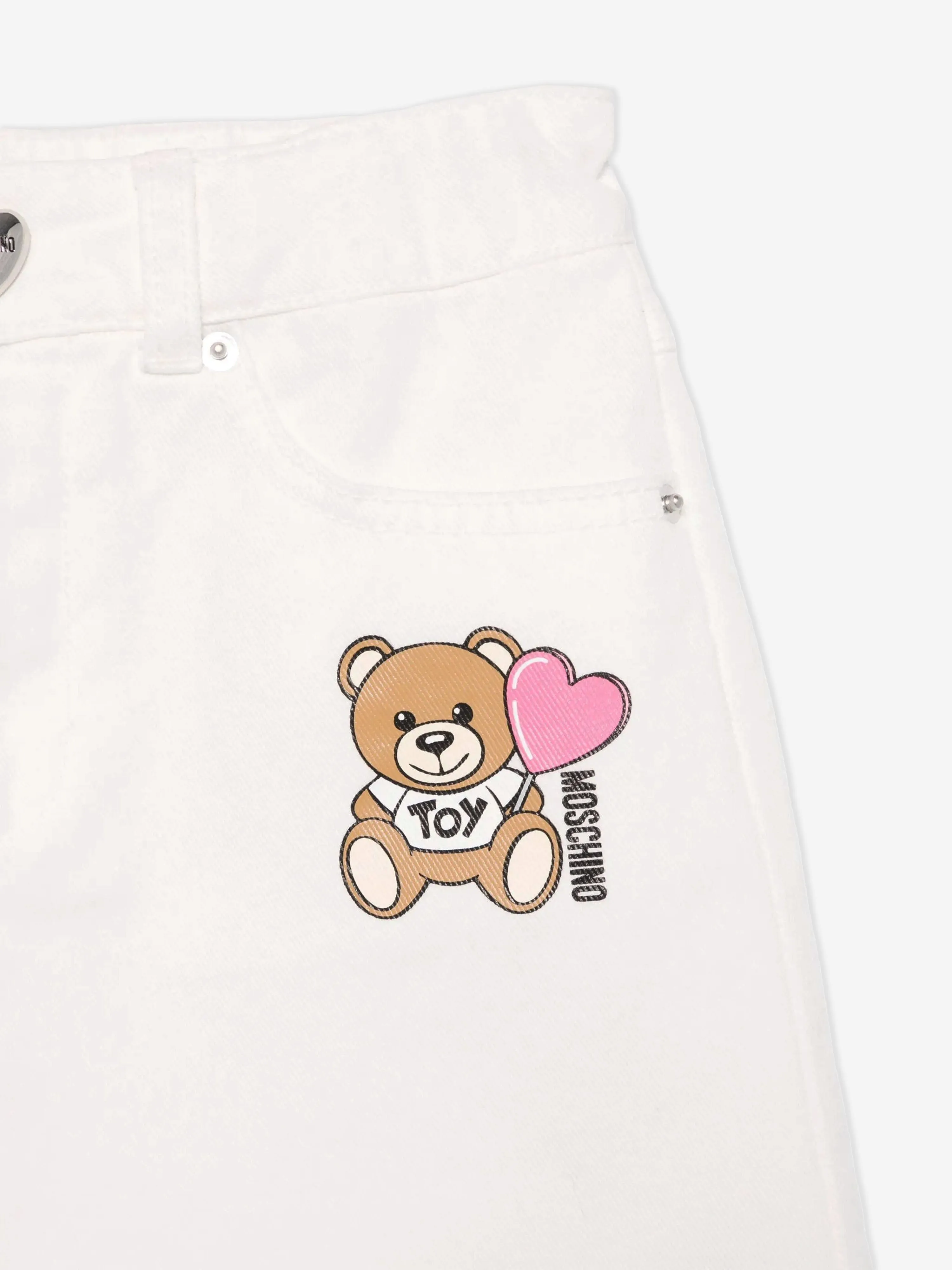 Girls Teddy Bear Skirt in Ivory