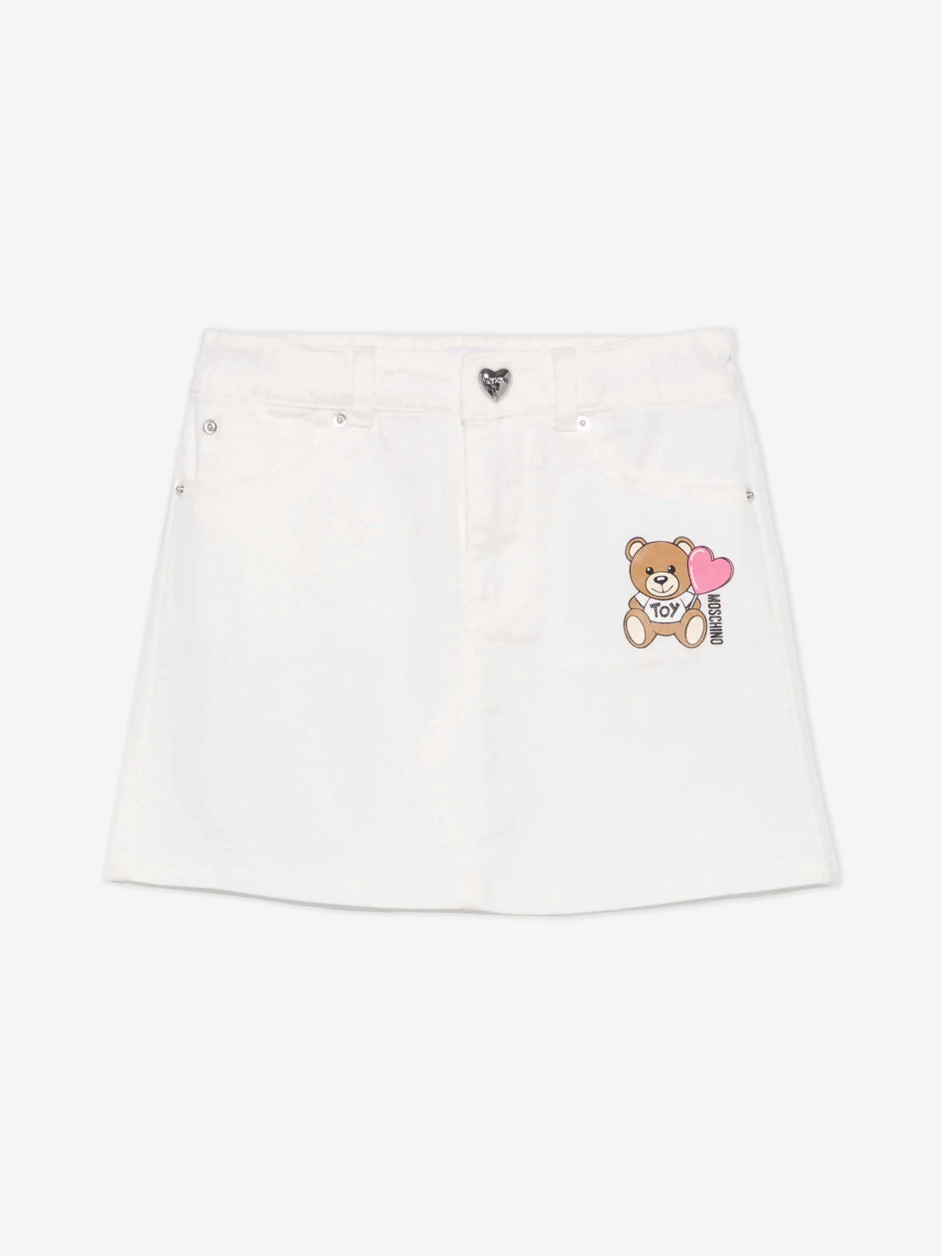Girls Teddy Bear Skirt in Ivory