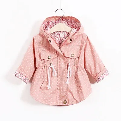 Girls Windbreaker Coat Jackets Baby Kids Flower Embroidery Hooded Outwear For Baby Kids Coats Jacket Clothing