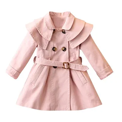 Girls Windbreaker Coat Jackets Baby Kids Flower Embroidery Hooded Outwear For Baby Kids Coats Jacket Clothing