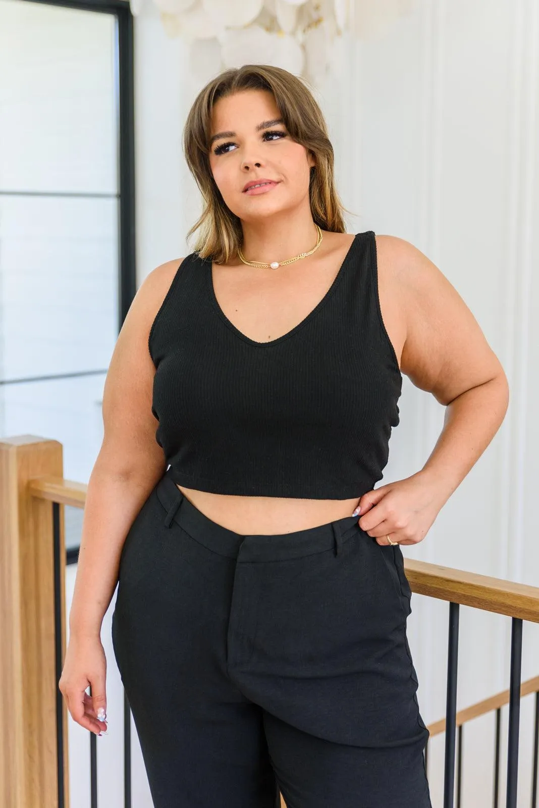 Hazel Blues® | Tell Me More Crop Tank In Black
