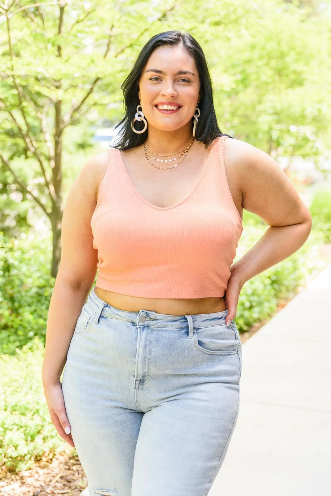 Hazel Blues® | Tell Me More Crop Tank In Coral