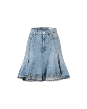 High-Low Organic Denim Skirt