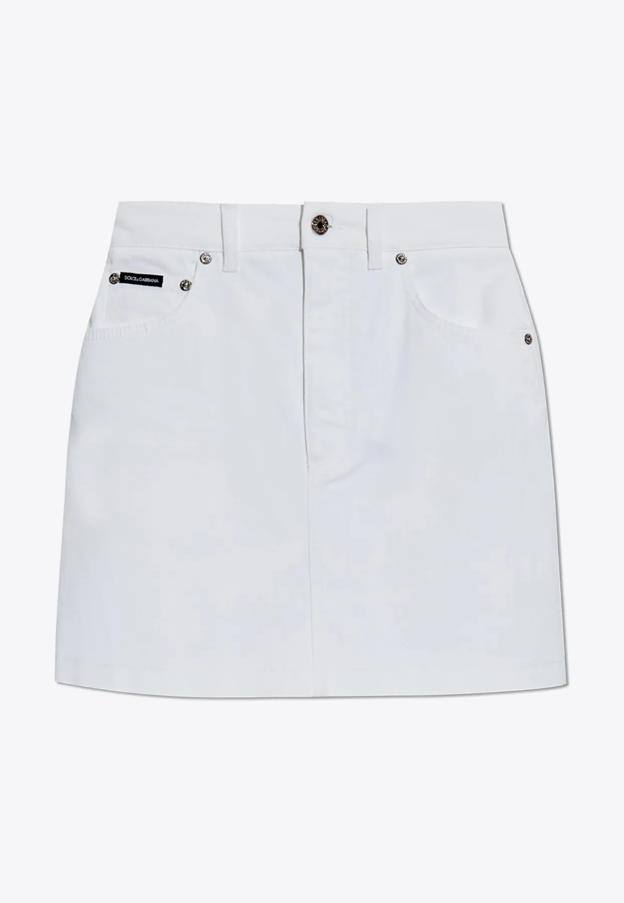 High-Waist Denim Mini Skirt