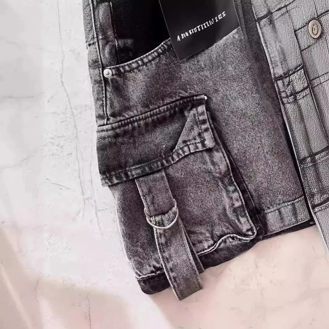 High Waist Tassel Belt Mini Denim Skirts